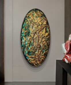 Tranh trừu tượng 3D hình bầu dục