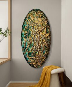 Tranh trừu tượng 3D hình bầu dục