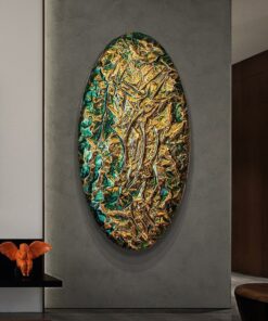 Tranh trừu tượng 3D hình bầu dục