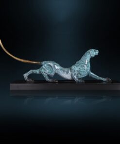 Tượng con báo bằng đồng để bàn làm việc