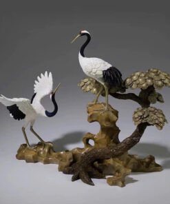 Tượng đôi hạc trắng bằng đồng