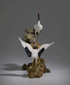 Tượng đôi hạc trắng bằng đồng