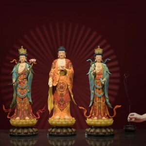 Tượng "Tây Tam Thánh" bằng đồng nguyên khối