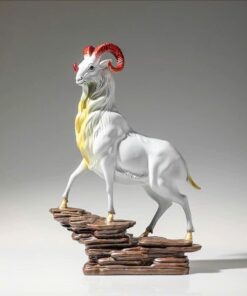 Tượng Dê Đứng Trên Núi Đá