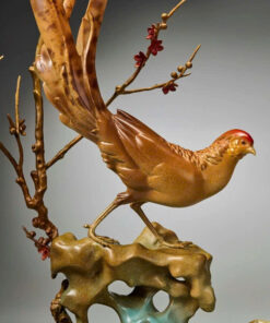 Tượng Đôi Gà Song Phúc Bên Cành Mai