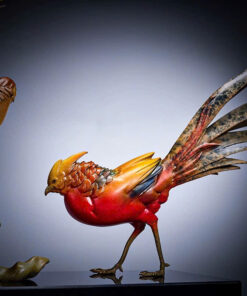 Tượng Đôi Gà Song Phúc Bên Cành Mai