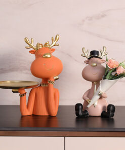 Tượng Hươu Giữ Khay Để Bàn Hiện Đại