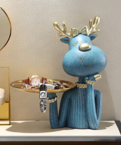 Tượng Hươu Giữ Khay Để Bàn Hiện Đại