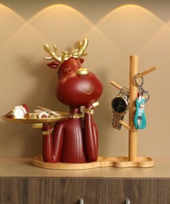 Tượng Hươu Giữ Khay Để Bàn Hiện Đại