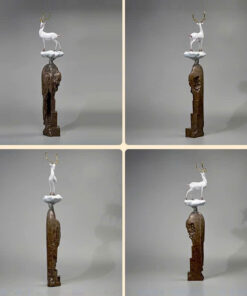 Tượng Hươu Trắng Đứng Trên Mây Nghệ Thuật