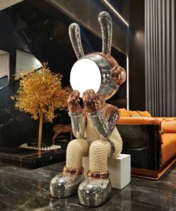 Tượng Thỏ Disco Bling Ánh Kim