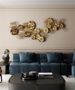 Phù Điêu 3D Lá Sen Vàng Nghệ Thuật