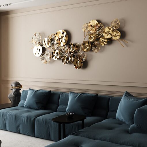 Phù Điêu 3D Lá Sen Vàng Nghệ Thuật Phù Điêu 3D Lá Sen Vàng Nghệ Thuật