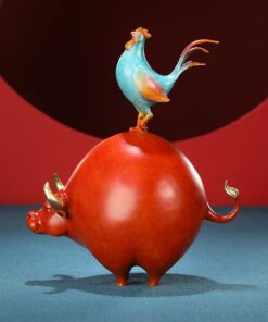 Tượng Bò và Gà Đón Tài Lộc