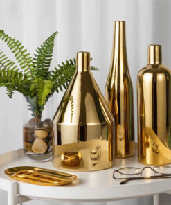 Bộ Lọ Hoa Gốm Mạ Vàng Kiểu Dáng Hiện Đại