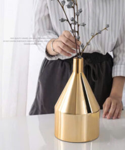 Bộ Lọ Hoa Gốm Mạ Vàng Kiểu Dáng Hiện Đại