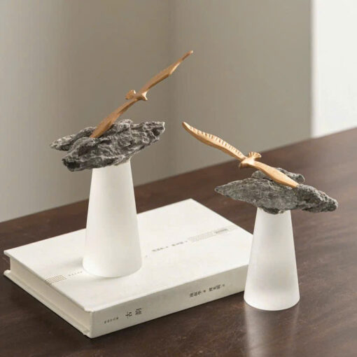 tuong-decor-chim-tung-canh (6) Tượng Chim Vươn Mình Trên Đá