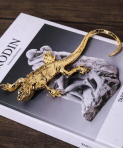 Tượng Thằn Lằn Vàng Trang Trí Độc Đáo