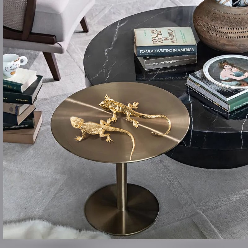 Tượng Thằn Lằn Vàng Trang Trí Độc Đáo