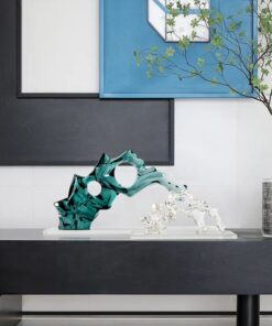 Tượng Trang Trí Dòng Chảy Tinh Thể Màu Sắc Tươi Mới