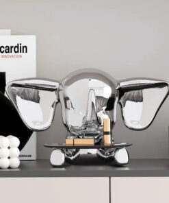 Tượng Voi Phong Cách Hiện Đại Kèm Khay Đựng Đồ