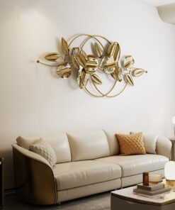 Tranh Kim Loại Hoa Lá 3D Sang Trọng