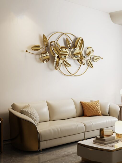 tranh-kim-loai-hoa-la-3d (2) Tranh Kim Loại Hoa Lá 3D Sang Trọng