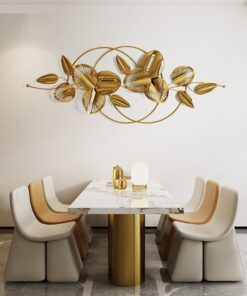 Tranh Kim Loại Hoa Lá 3D Sang Trọng