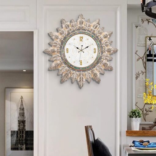 dong-ho-treo-tuong-vang-duong-nguyet-que (1) Đồng Hồ Treo Tường Vầng Dương Nguyệt Quế