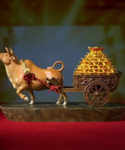 Tượng Bò Tót Vượng Tài Kéo Xe