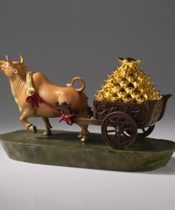 Tượng Bò Tót Vượng Tài Kéo Xe