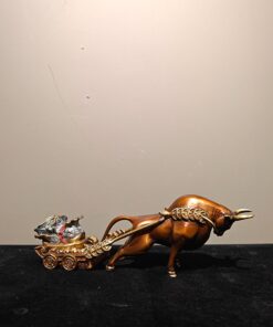 Tượng Đồng Bò Tót Kéo Xe Phúc Lộc