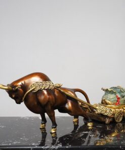Tượng Đồng Bò Tót Kéo Xe Phúc Lộc