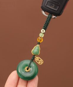 Móc Khóa Đồng Điếu Mã Não Kiết Tường