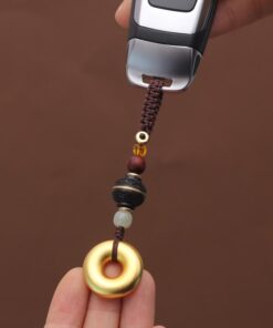 Móc Khóa Đồng Điếu Vàng Trấn Tài An Khang