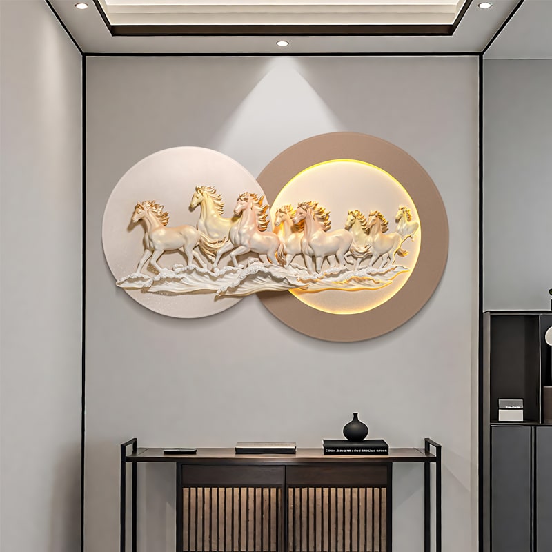 Phù Điêu 3D Bát Mã Thành Công