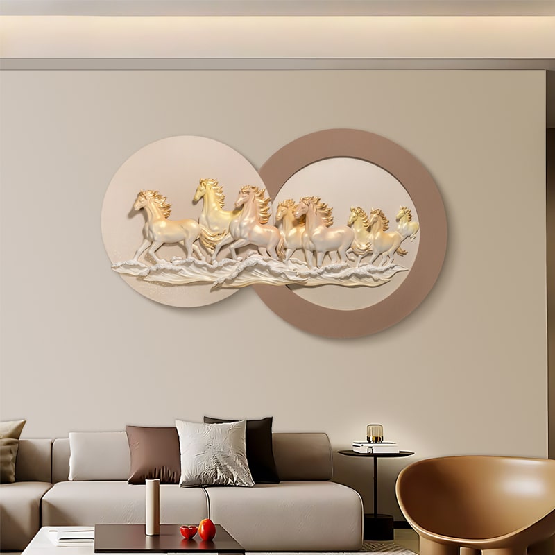 Phù Điêu 3D Bát Mã Thành Công