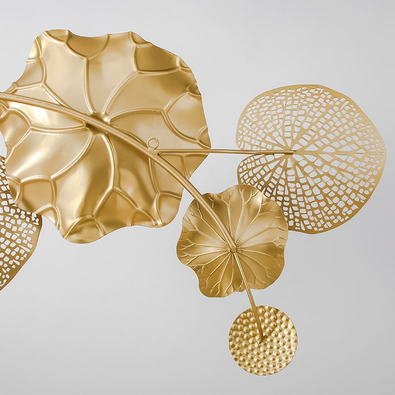 Tranh Kim Loại Nghệ Thuật Lá Sen 3D