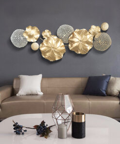 Tranh Kim Loại Nghệ Thuật Lá Sen 3D