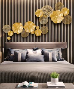 Tranh Kim Loại Nghệ Thuật Lá Sen 3D