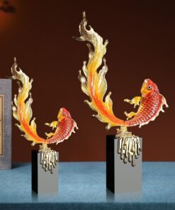 Tượng Cá Koi Vượt Thác Vạn Lộc