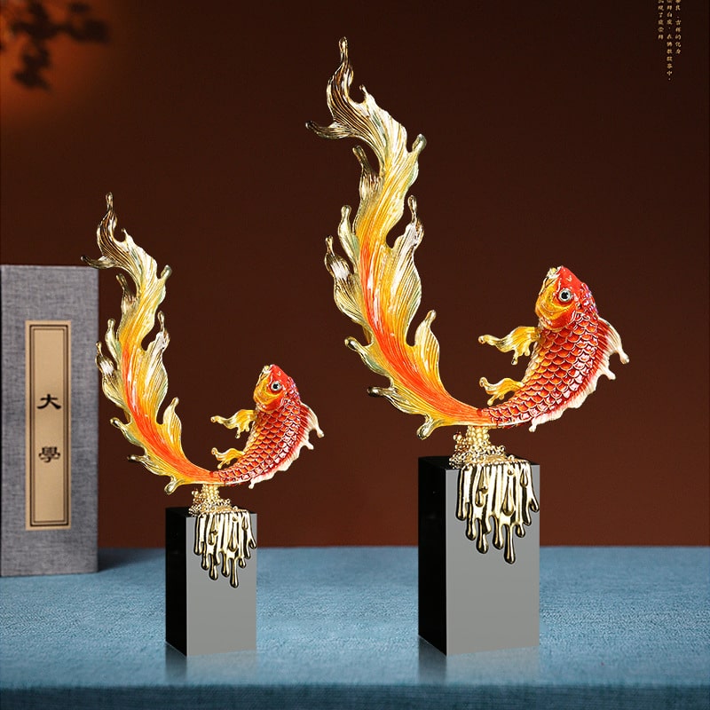 Tượng Cá Koi Vượt Thác Vạn Lộc