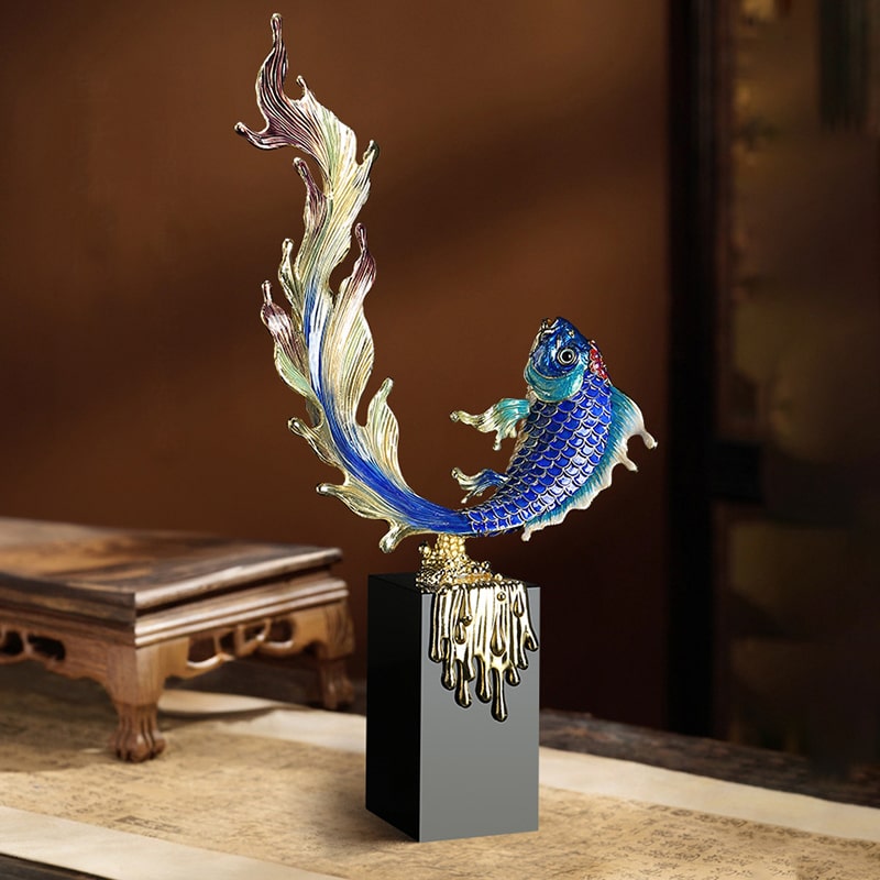 Tượng Cá Koi Vượt Thác Vạn Lộc