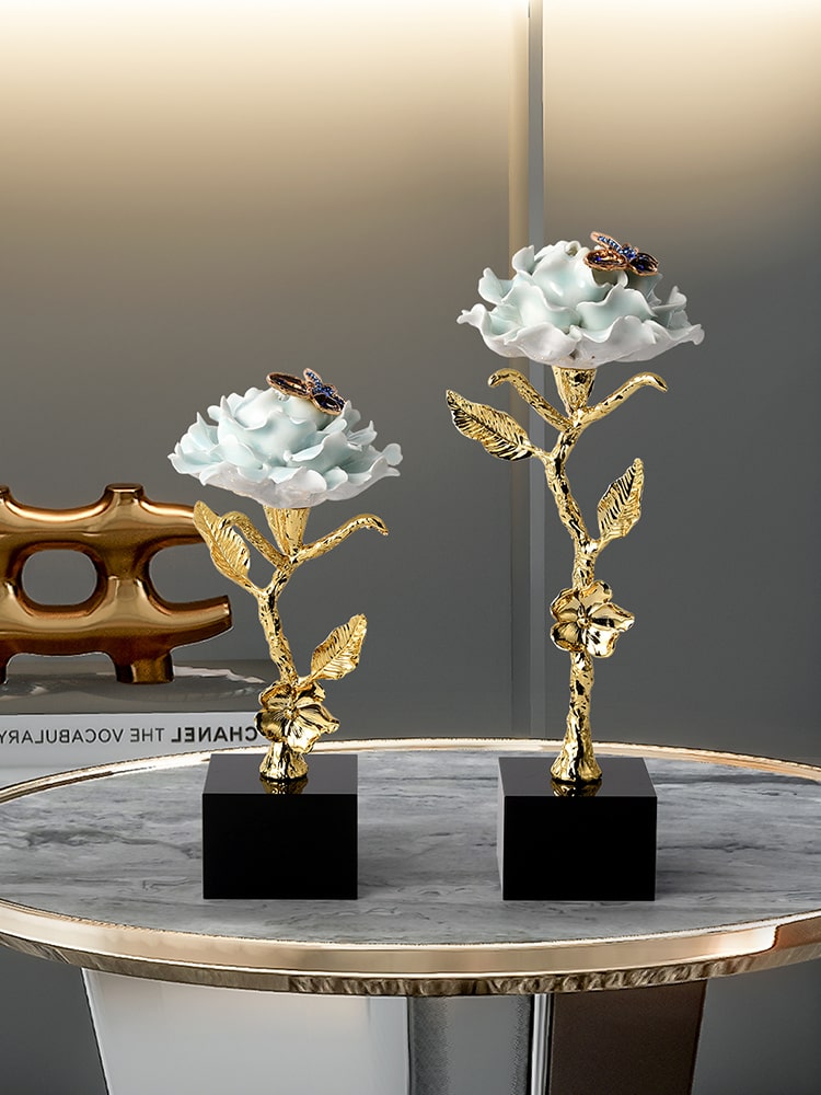 Tượng Hoa Mẫu Đơn Gốm