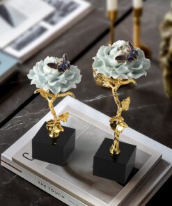 Tượng Hoa Mẫu Đơn Gốm