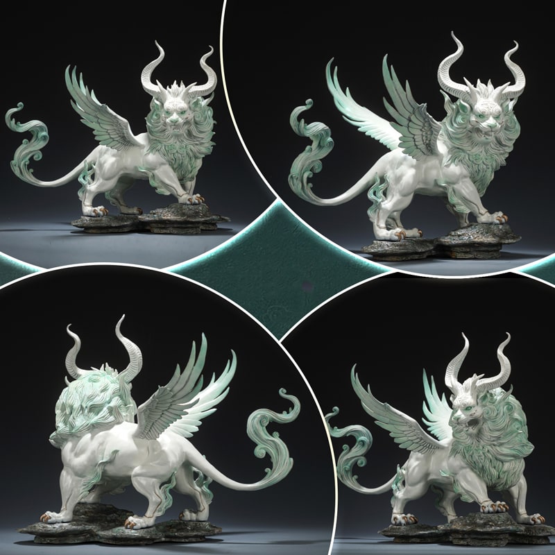 Tượng Thần Thú Kỳ Lân Phi Vân