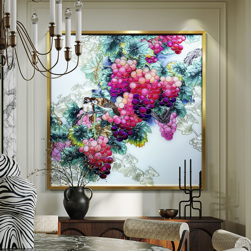 Tranh Chùm Nho Sung Túc Khảm Trai