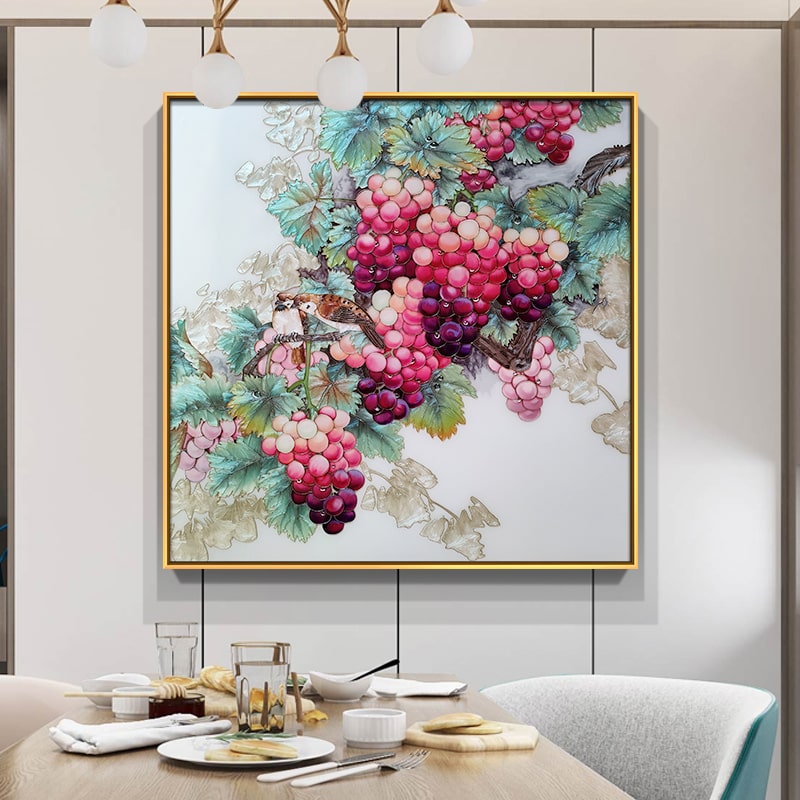 Tranh Chùm Nho Sung Túc Khảm Trai