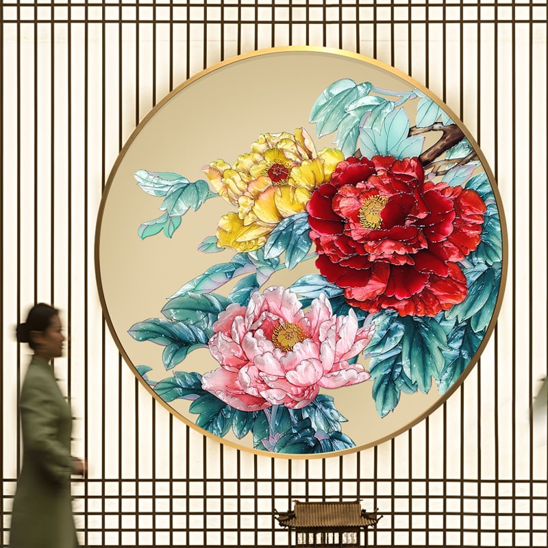 Tranh Khảm Trai Hoa Mẫu Đơn Phú Quý