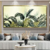 Tranh Nghệ Thuật Lá Xanh Nhiệt Đới Khảm Trai